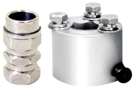 Hex hub with push-button release.