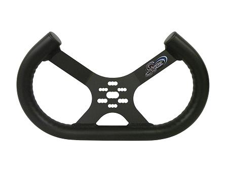 Aluminum (Low Profile) Open Top Tilted Steering Wheel (Black)